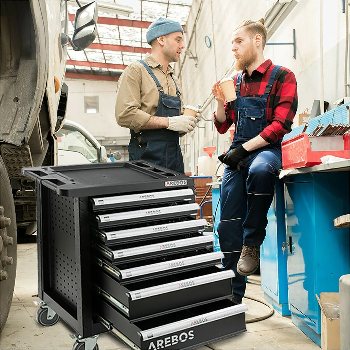 Werkzeugwagen 7 Fächer Mit 5 Werkzeugeinlegeböden 4 Werkzeugwagen 7 Fächer Mit 5 Werkzeugeinlegeböden – Bild 2