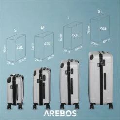 4 Tlg. Reisekoffer Set Silber -Arebos Verkaufsgeschäft sketch DE 4252023112192 ff0e